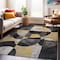 World Rug Gallery Modern Geometric Circles Design Non Shedding Soft Area Rug 5' x 7' Yellow 397YELLOW5x7 - alternate 1